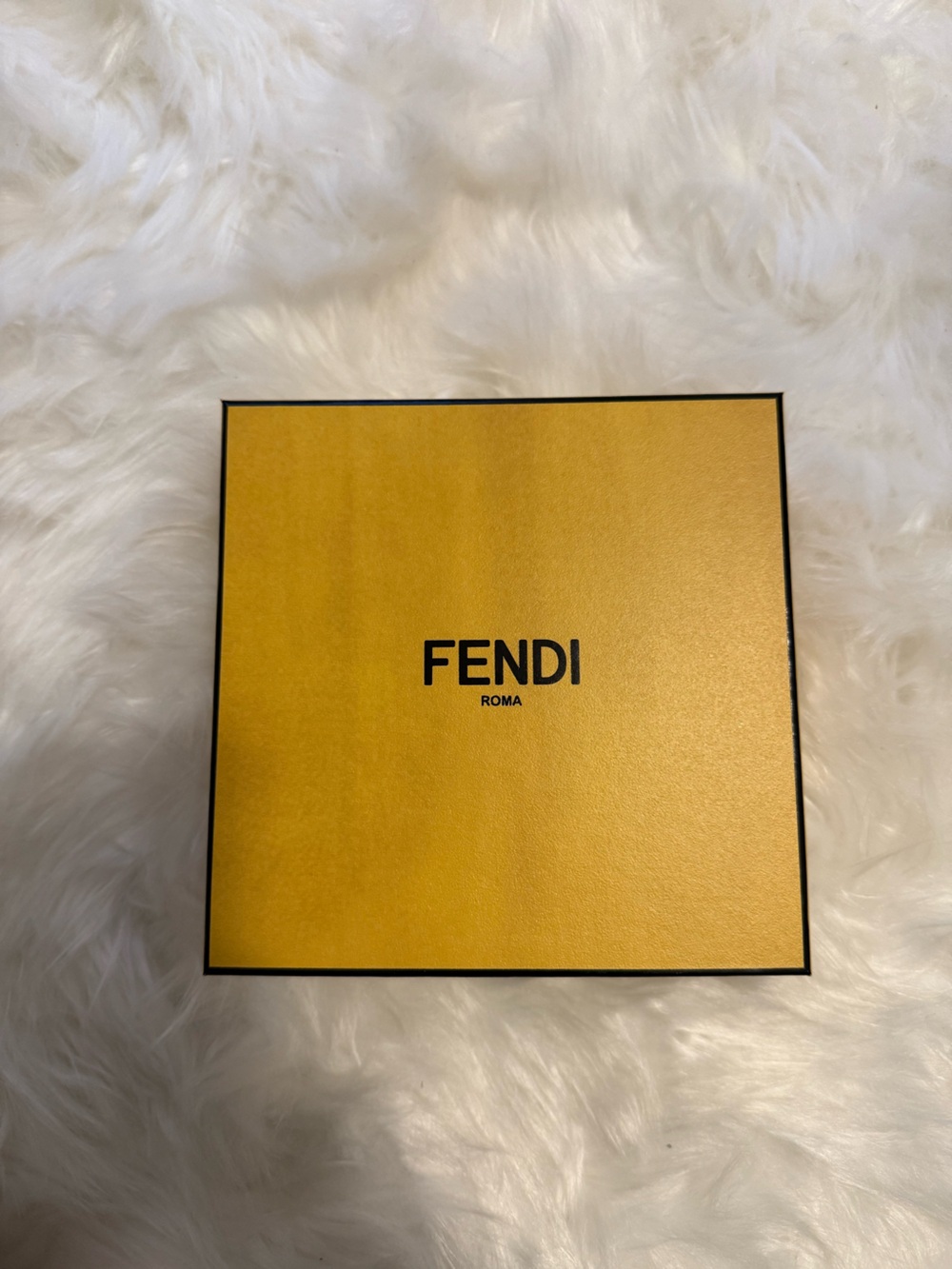 Fendi Yellow Gift Box with pull tab opening